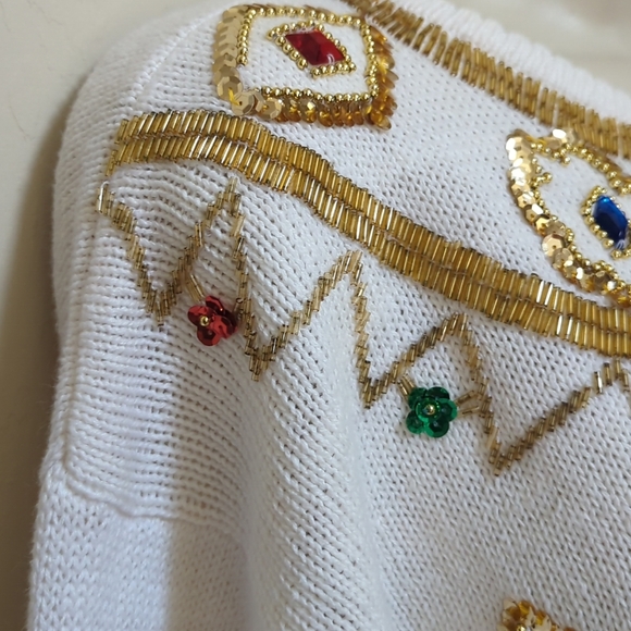 Vintage CelinaYang MCM Holiday Sweater sz S - Picture 3 of 8